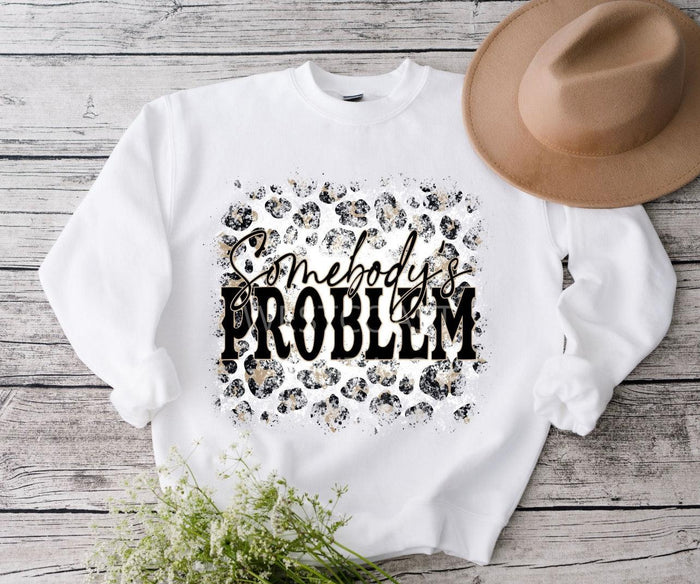 Leopard Somebody’s Problem Sweatshirt - Black Powder Boutique