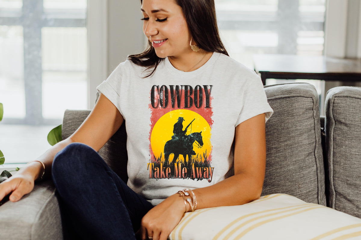 Cowboy Take Me Away Red Sunset - Black Powder Boutique