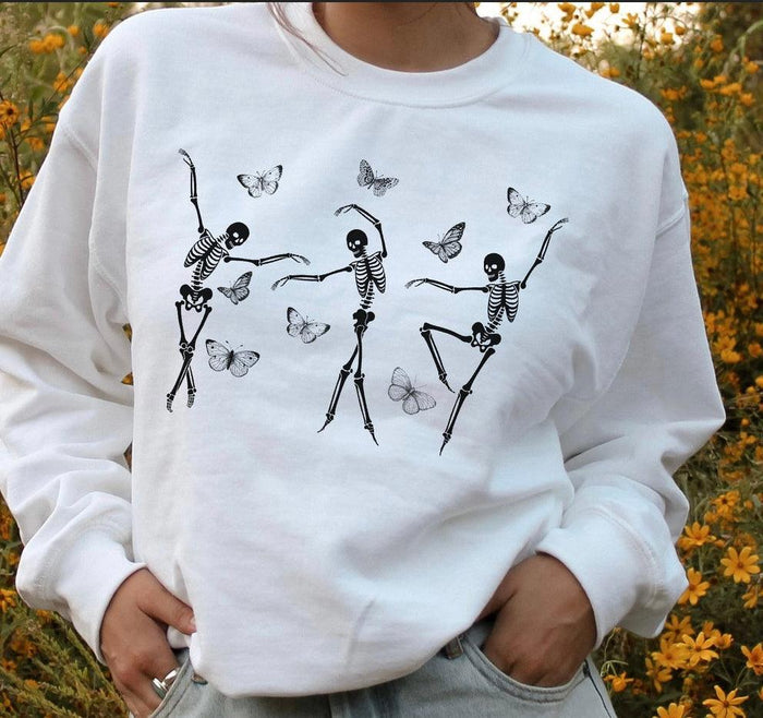 Dancing Skeletons Sweatshirt - Black Powder Boutique