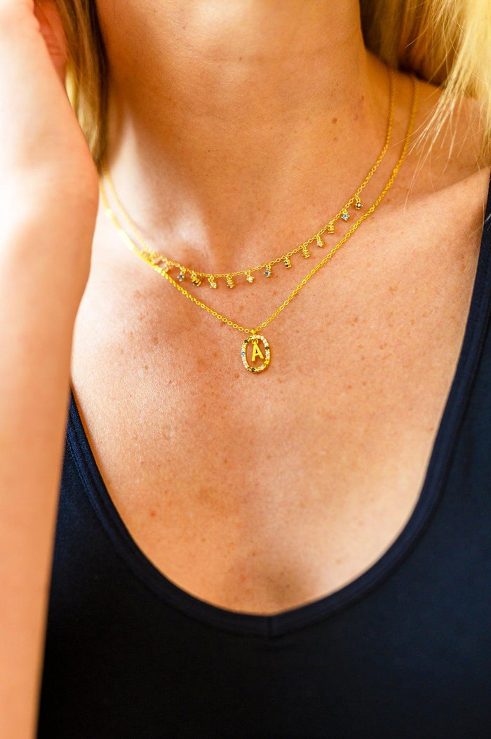 Mi Amor Gold Dipped Initial Necklace - Black Powder Boutique