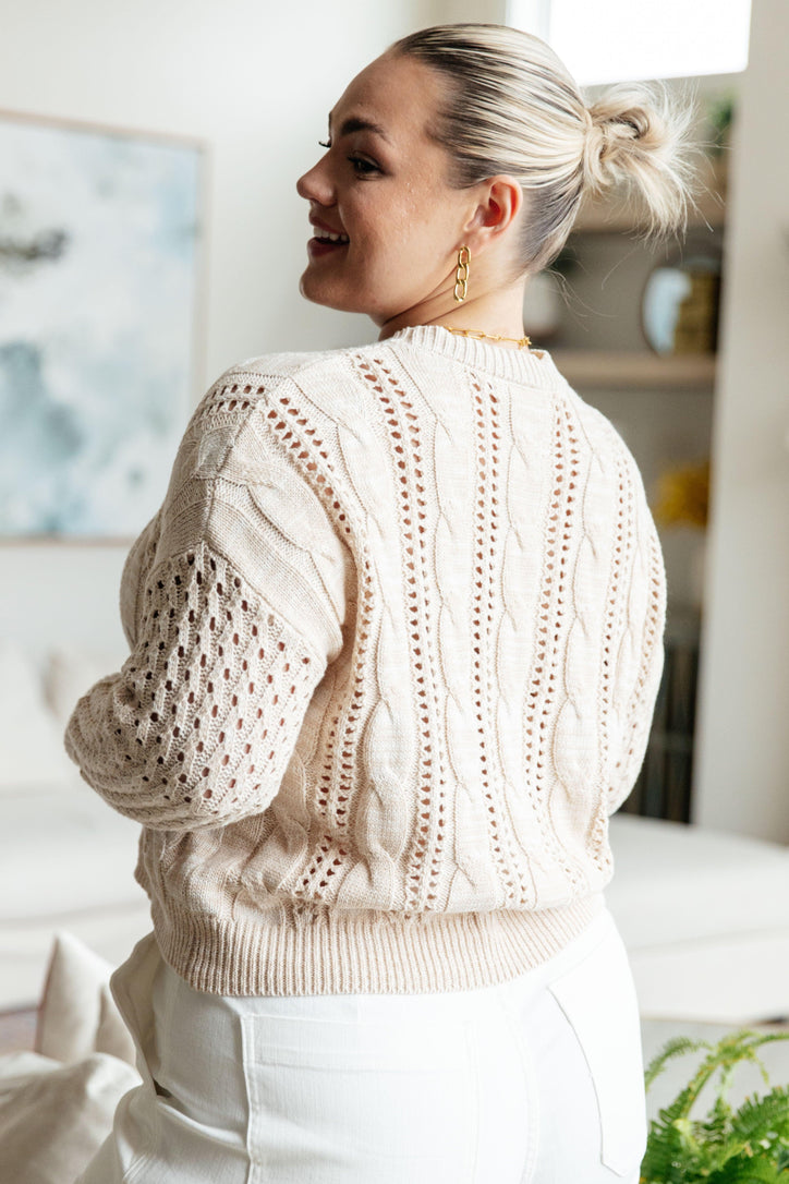 A Note of Thanks Cable Knit Sweater - Black Powder Boutique