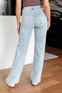 Brooke High Rise Control Top Vintage Wash Straight Jeans - Black Powder Boutique