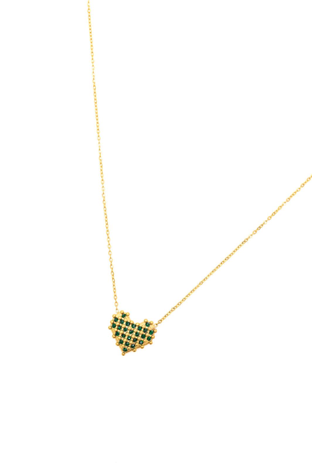 Checkered Heart Necklace - Black Powder Boutique