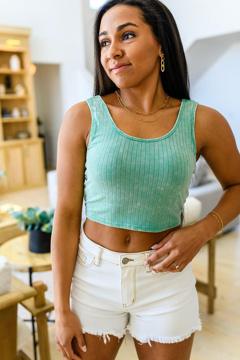 Get On My Level Cropped Cami in Mint - Black Powder Boutique