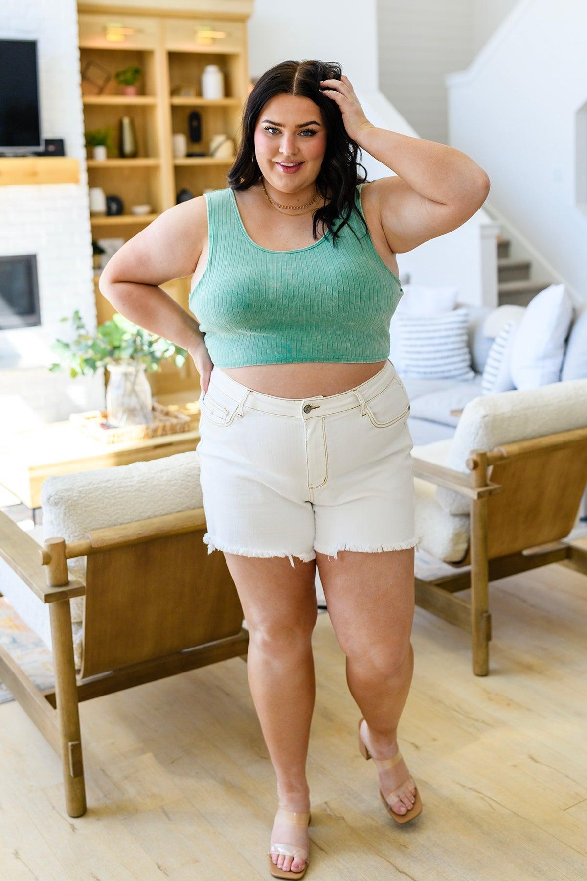 Get On My Level Cropped Cami in Mint - Black Powder Boutique