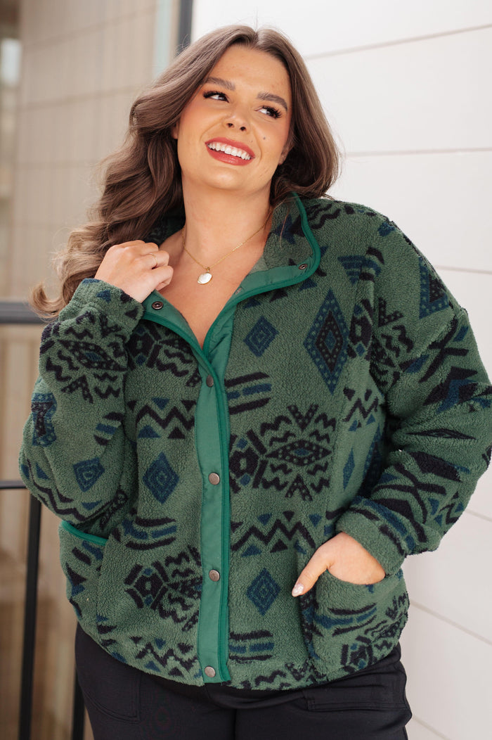 High Perspective Geometric Fleece - Black Powder Boutique