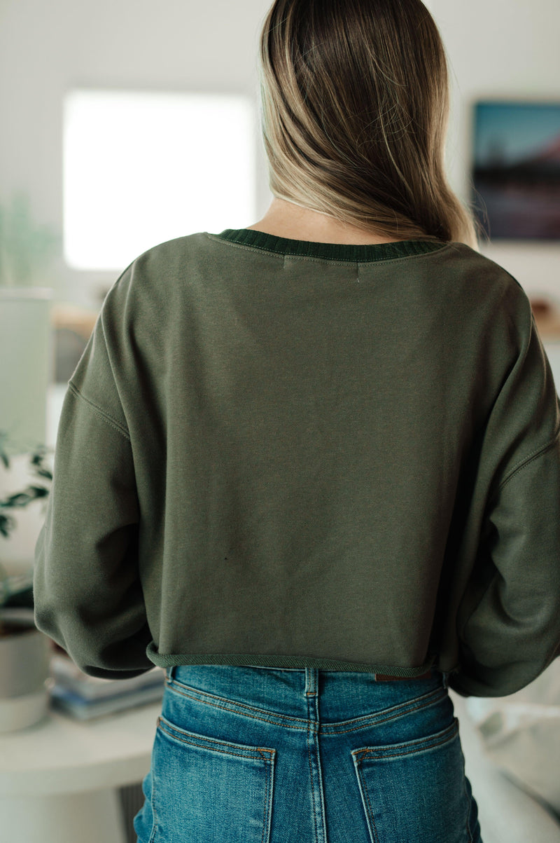 Just a Casual Crop Pullover - Black Powder Boutique