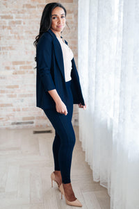 Magic 3/4 Blazer in Navy - Black Powder Boutique