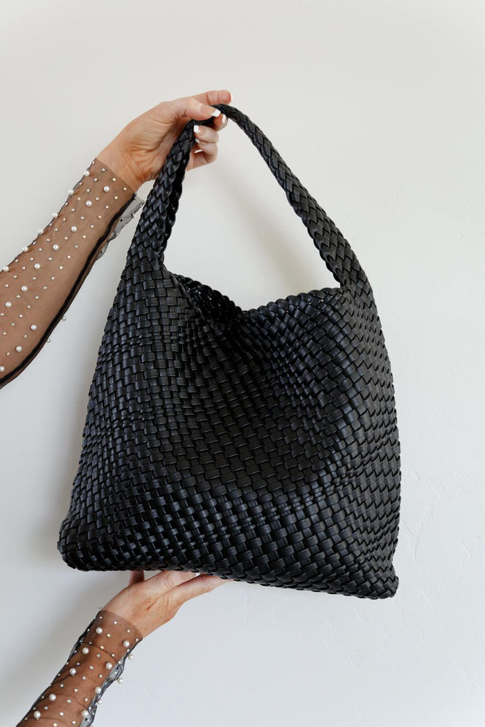 Woven and Worn Tote in Black - Black Powder Boutique